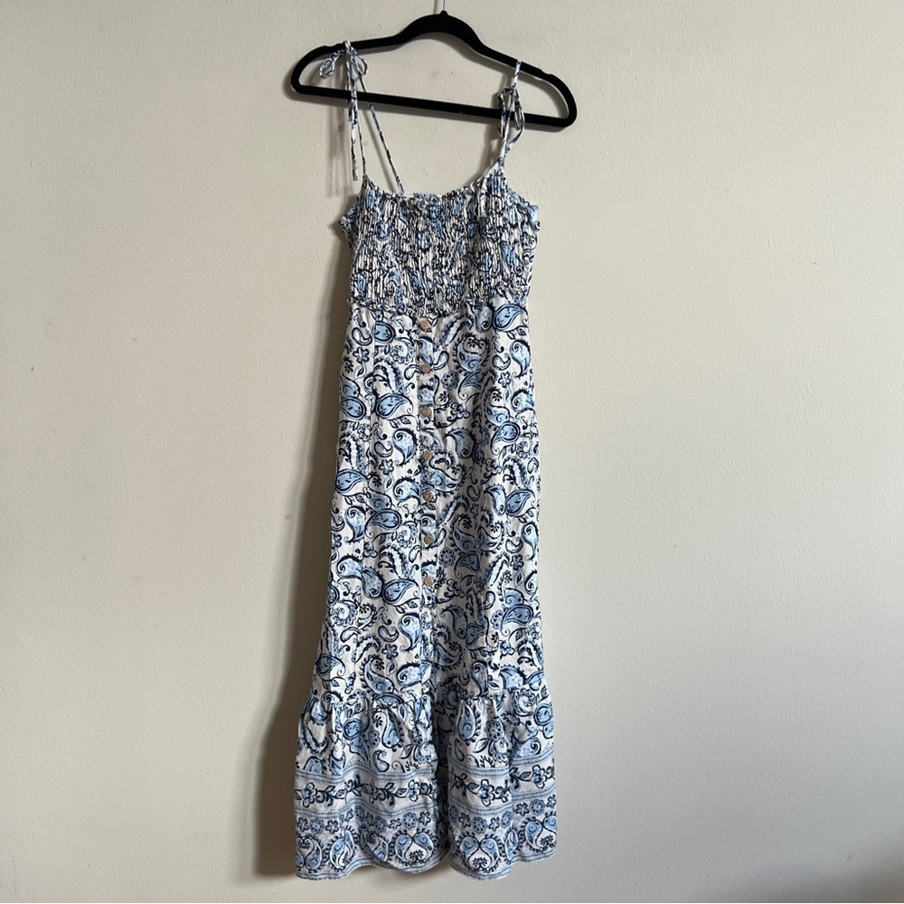 Zara Paisley Linen Midi Dress - Picture 6 of 7